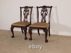 Pair #1 Ethan Allen Chippendale Mahogany Ball & Claw Dining Side Chairs