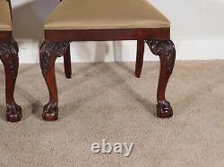 Pair #1 Ethan Allen Chippendale Mahogany Ball & Claw Dining Side Chairs