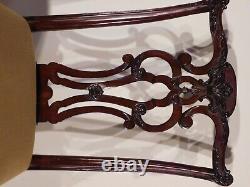 Pair #1 Ethan Allen Chippendale Mahogany Ball & Claw Dining Side Chairs