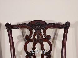 Pair #1 Ethan Allen Chippendale Mahogany Ball & Claw Dining Side Chairs