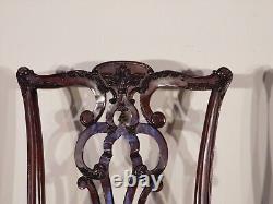 Pair #1 Ethan Allen Chippendale Mahogany Ball & Claw Dining Side Chairs