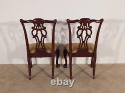 Pair #1 Ethan Allen Chippendale Mahogany Ball & Claw Dining Side Chairs