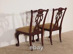 Pair #1 Ethan Allen Chippendale Mahogany Ball & Claw Dining Side Chairs