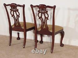 Pair #1 Ethan Allen Chippendale Mahogany Ball & Claw Dining Side Chairs