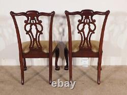 Pair #1 Ethan Allen Chippendale Mahogany Ball & Claw Dining Side Chairs