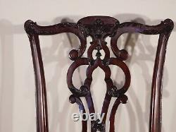 Pair #1 Ethan Allen Chippendale Mahogany Ball & Claw Dining Side Chairs