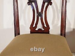 Pair #1 Ethan Allen Chippendale Mahogany Ball & Claw Dining Side Chairs