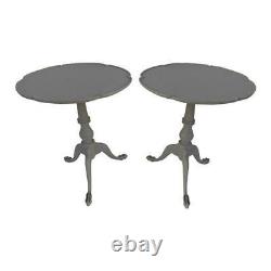 Pair Antique English Clawfoot Tea Tables Gustavian End Tables French Side Tables