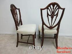 Pair Antique Mahogany Chippendale Shield back Dining Room Side Chairs A