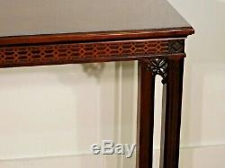 Pair BAKER Furniture Mahogany Chinese Chippendale Consoles Sideboard Tables