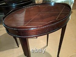 Pair Barbara Barry for Baker Furniture Oval Gallery Edge Side Tables