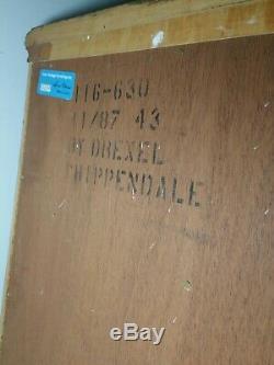 Pair Drexel Heritage Chippendale End Tables/Nightstands Drawer, Doors