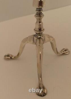 Pair English Edwardian Sterling Figural Chippendale Table Stands London 1909
