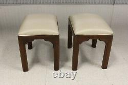 Pair Ethan Allen Cherry Chippendale Style Benches