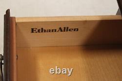Pair Ethan Allen Georgian Court Vintage Cherry Nightstands Cabinets #11-5216