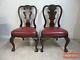 Pair Ethan Allen Mahogany Chippendale Carved Dining Room Side Chairs Ball Claw B