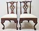 Pair Henredon Rittenhouse Chippendale Dining Room Side Chairs Mahogany C