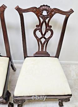 Pair Henredon Rittenhouse Chippendale Dining Room Side Chairs Mahogany C