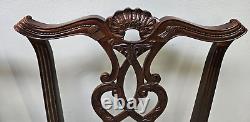 Pair Henredon Rittenhouse Chippendale Dining Room Side Chairs Mahogany C