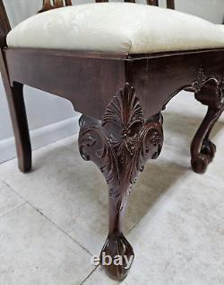 Pair Henredon Rittenhouse Chippendale Dining Room Side Chairs Mahogany C