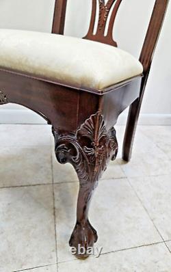 Pair Henredon Rittenhouse Chippendale Dining Room Side Chairs Mahogany C