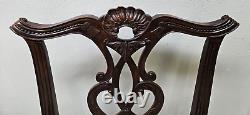 Pair Henredon Rittenhouse Square Chippendale Dining Room Armchairs Mahogany