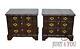 Pair Henredon Solid Mahogany Chippendale Nightstands Bedside Tables