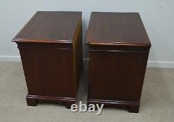 Pair Hickory Chair James River Mahogany Chippendale Nightstands Bedside Tables