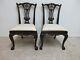 Pair Hickory White Mahogany Dining Room Side Chairs Chippendale Ball Claw B