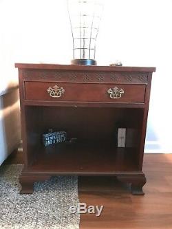 Pair Of Baker Furniture Mahogany Chippendale End Tables