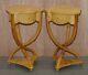 Pair Of Burr Maple Ornately Sculpted Art Deco Style Single Drawer Side Tables