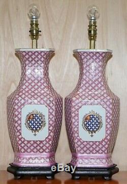 Pair Of Chinese Style Ceramic Table Lamps With Gold Leaf Gilding From Tindle