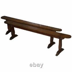 Pair Of Circa 1800 French Provincial Fruitwood 2 Meter Refectory Table Benches
