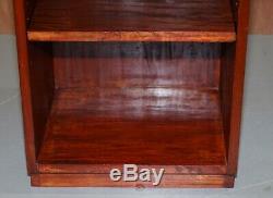Pair Of Harrods Kennedy Mahogany Military Campaign Side Table Bookcase Shelves
