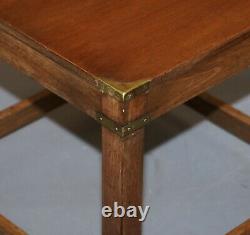 Pair Of Harrods R. E. H Kennedy Mahogany Military Campaign Side End Lamp Tables