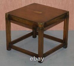 Pair Of Harrods R. E. H Kennedy Mahogany Military Campaign Side End Lamp Tables