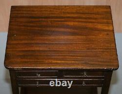 Pair Of Lovely 1880 Victorian Mahogany Three Drawer Side End Lamp Wine Tables