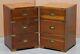 Pair Of Vintage Bevan Funnel Burr Yew Wood Military Campaign Side Table Drawers