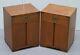 Pair Of Vintage Circa 1950 Light Mahogany Military Campaign Side Lamp End Tables