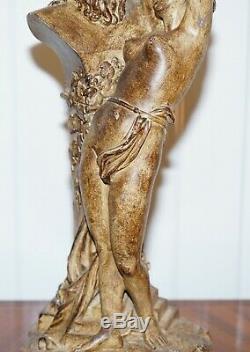Pair Of Vintage Style Maiden Seducing Zeus Statue Table Lamps Nicely Decorative