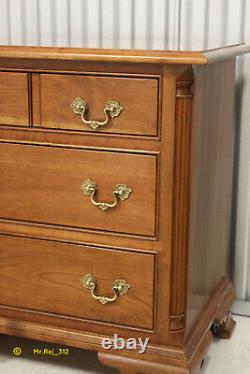 Pair Stickley Chippendale Style Cherry 3 Drawer Nightstands #3527-5