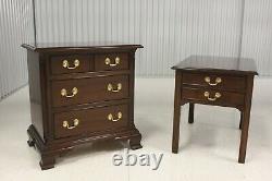Pair Stickley Chippendale Style Cherry Tables