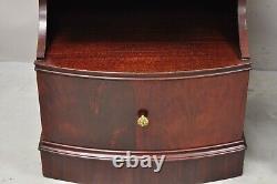 Pair Vtg Chinese Chippendale Flame Mahogany 2 Drawer Nightstands Bedside Tables