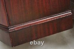 Pair Vtg Chinese Chippendale Flame Mahogany 2 Drawer Nightstands Bedside Tables