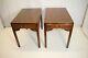 Pair Of American Chippendale End Side Tables With One Drawer C. 1930