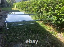 Pair of Chippendale Style MCM Chrome Coffee Tables