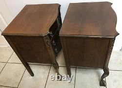 Pair of Gibbard M-215 Chippendale Commode Accent Tables
