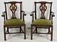Pair Of Henkel Harris Chippendale Style Arm Dining Chairs Model 101 #29 Finish