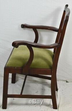 Pair of Henkel Harris Chippendale Style Arm Dining Chairs Model 101 #29 Finish