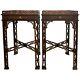 Pair Of Mahogany Chinese Chippendale Style Reticulated One Drawer Stands